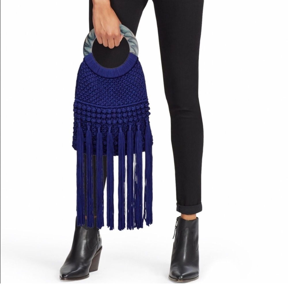 NWT Cleobella Authentic Cobalt Macrame Fringed Cr… - image 4